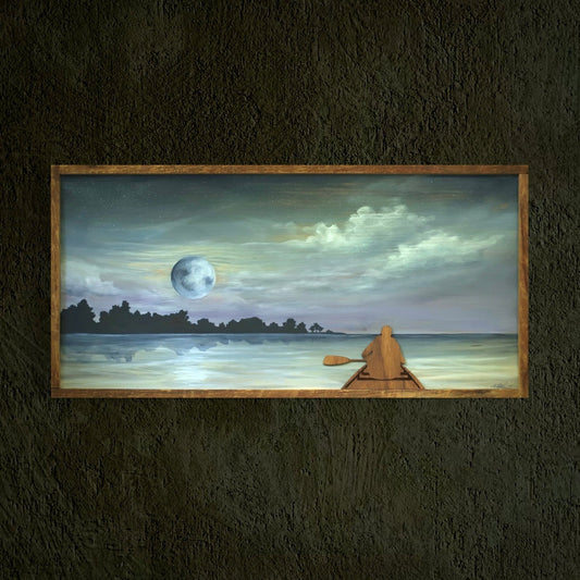 “Moonlit Paddle” Original Painting - Havyn