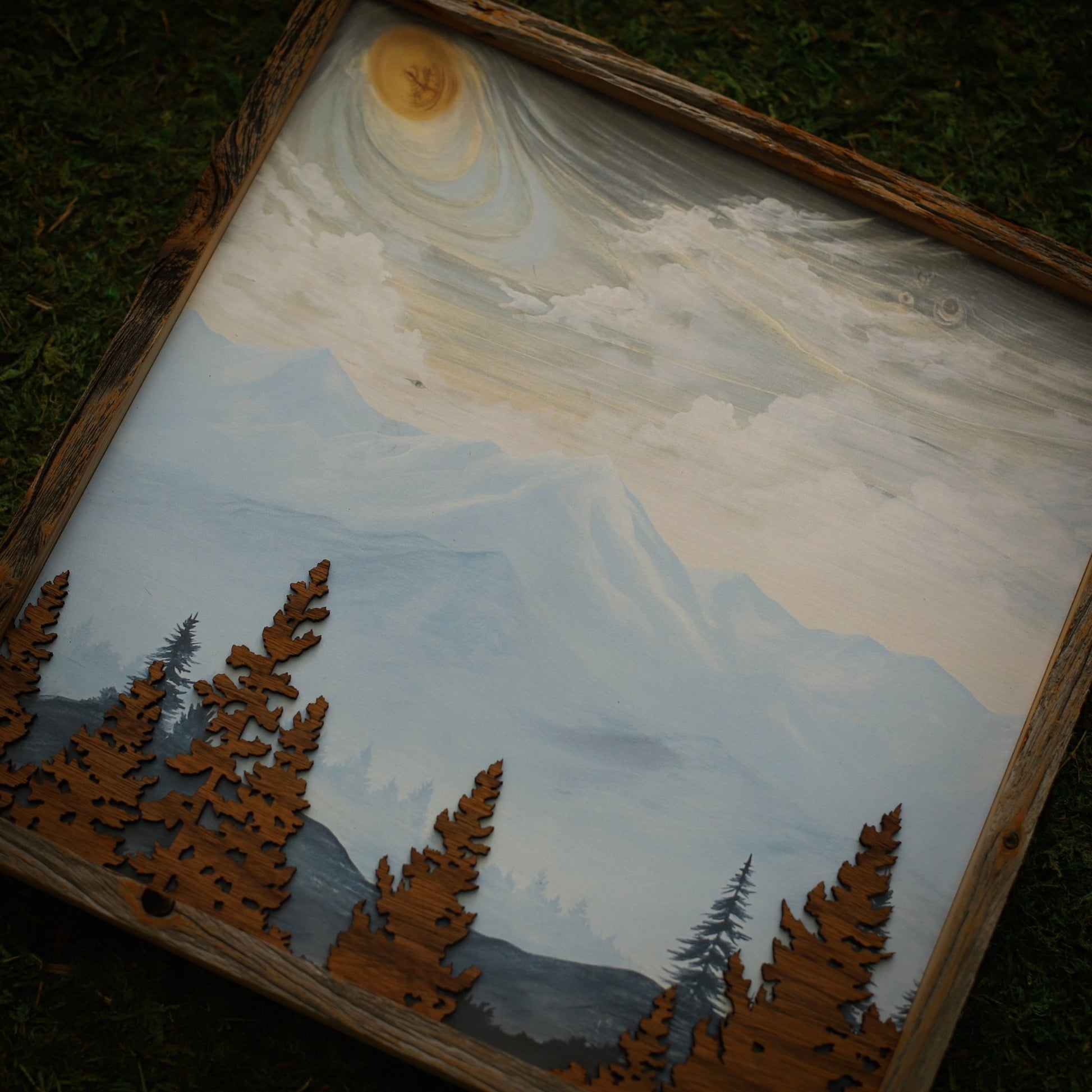 “Northwest Pull" 12x12" Pacific Northwest Mountains Framed Print - Havyn