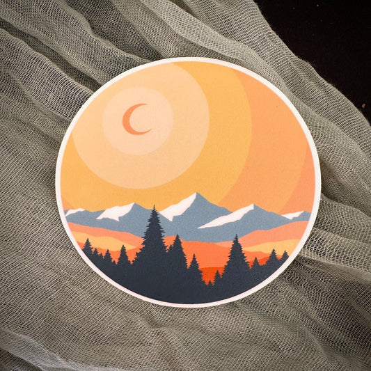 "Rocky Mountain Moonrise" 3" Sticker - Havyn