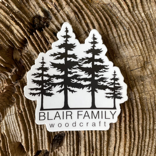 Blair Family Woodcraft Logo Sticker