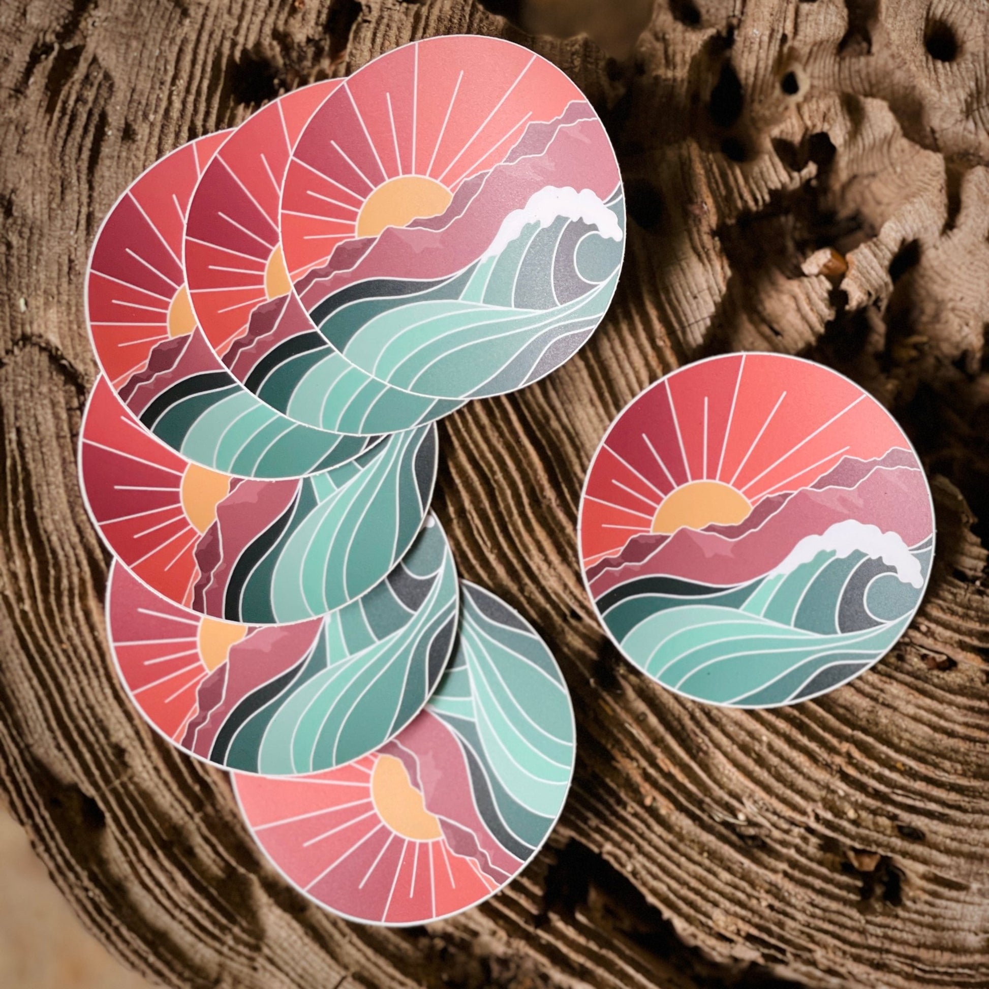 “Give Me Both” Mountains + Waves 3” Sticker - Havyn