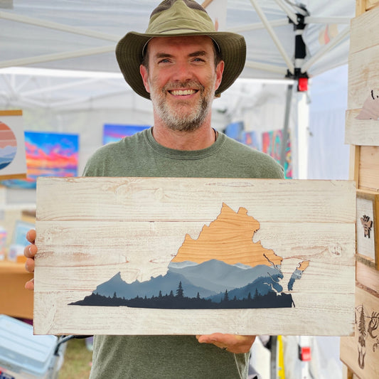 State Outline Mountains Wall Art, Pre - Order - Havyn